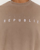 CLASSIC BOXY CREW JUMPER - COFFEE