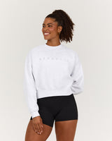 CLASSIC BOXY CREW JUMPER - SNOW GREY