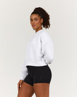 CLASSIC BOXY CREW JUMPER - SNOW GREY