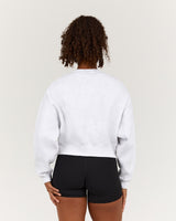 CLASSIC BOXY CREW JUMPER - SNOW GREY