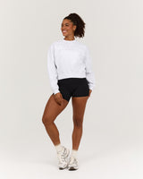 CLASSIC BOXY CREW JUMPER - SNOW GREY