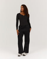 CLASSIC WIDE LEG SWEATPANT - BLACK