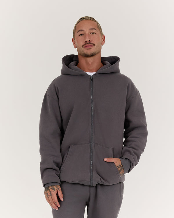 CLASSIC ZIP UP HOODIE - MINERAL