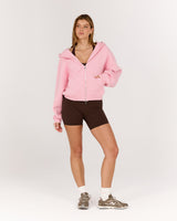 CLUB MSCR HEAVYWEIGHT ZIP UP HOODIE - LIGHT POP PINK