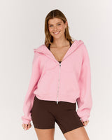 CLUB MSCR HEAVYWEIGHT ZIP UP HOODIE - LIGHT POP PINK