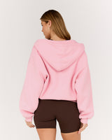 CLUB MSCR HEAVYWEIGHT ZIP UP HOODIE - LIGHT POP PINK