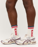 COMMAND CREW SOCKS - ANTIQUE WHITE CRIMSON