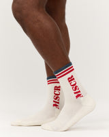 COMMAND CREW SOCKS - ANTIQUE WHITE CRIMSON