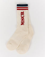 COMMAND CREW SOCKS - ANTIQUE WHITE CRIMSON