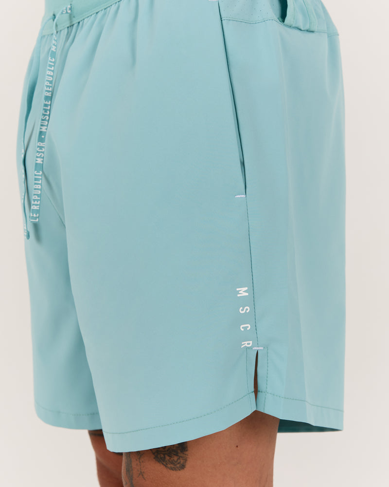 COMPOUND SHORTS 5" - AQUA