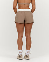 CONTRAST WOVEN SHORTS - LILLY TAUPE WHITE