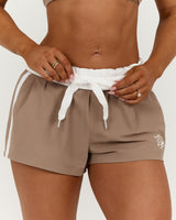 CONTRAST WOVEN SHORTS - LILLY TAUPE WHITE