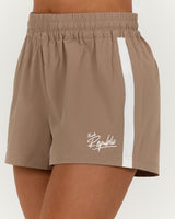 CONTRAST WOVEN SHORTS - LILLY TAUPE WHITE