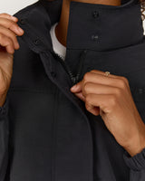 CROPPED WOVEN TRACK JACKET - BLACK