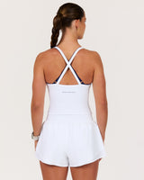 CROSS BACK PERFORMANCE RIB TOP - AR WHITE