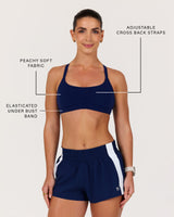 MOTION 360 CROSS BACK RUNNING BRA - AR SONIC BLUE