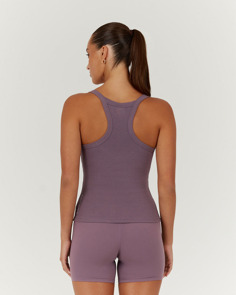 DEFINITION RIBBED TANK TOP - PLUM