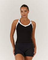 DEFINITION RIBBED TANK TOP - BLACK