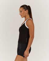 DEFINITION RIBBED TANK TOP - BLACK