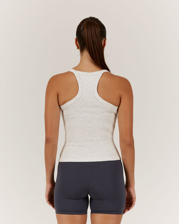 DEFINITION RIBBED TANK TOP - SNOW GREY