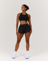 DISTANCE INBUILT RUN SHORTS 3" - BLACK