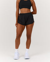 DISTANCE INBUILT RUN SHORTS 3" - BLACK