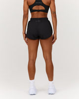 DISTANCE INBUILT RUN SHORTS 3" - BLACK