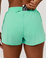 DISTANCE INBUILT RUN SHORTS 3" - CYBER MINT
