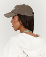 DISTRESSED CAP - DARK TAUPE