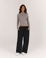 DRAWSTRING RELAXED PANT - BLACK