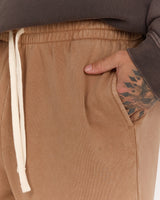 MENS FLEECE WIDE LEG SWEATPANT - FADED SAHARA ELEVATION