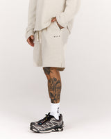 MENS TERRY RELAXED SWEATSHORTS - OAT MARLE ELEVATION