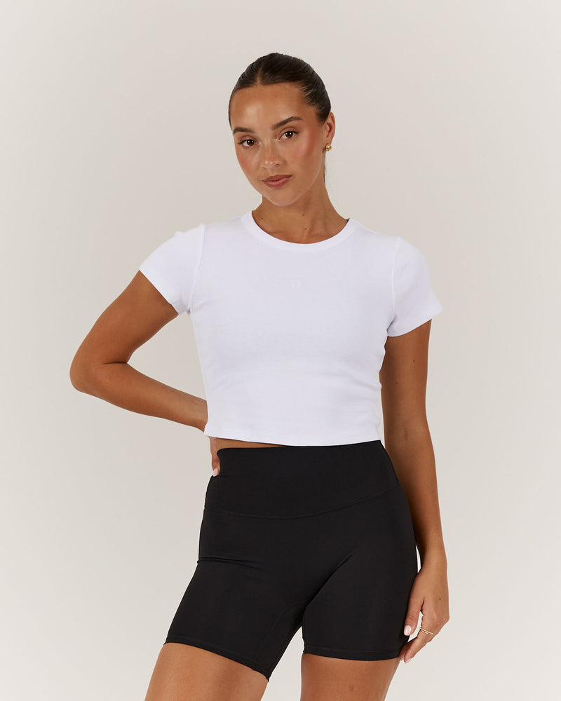 EMERSON CROP TEE - WHITE