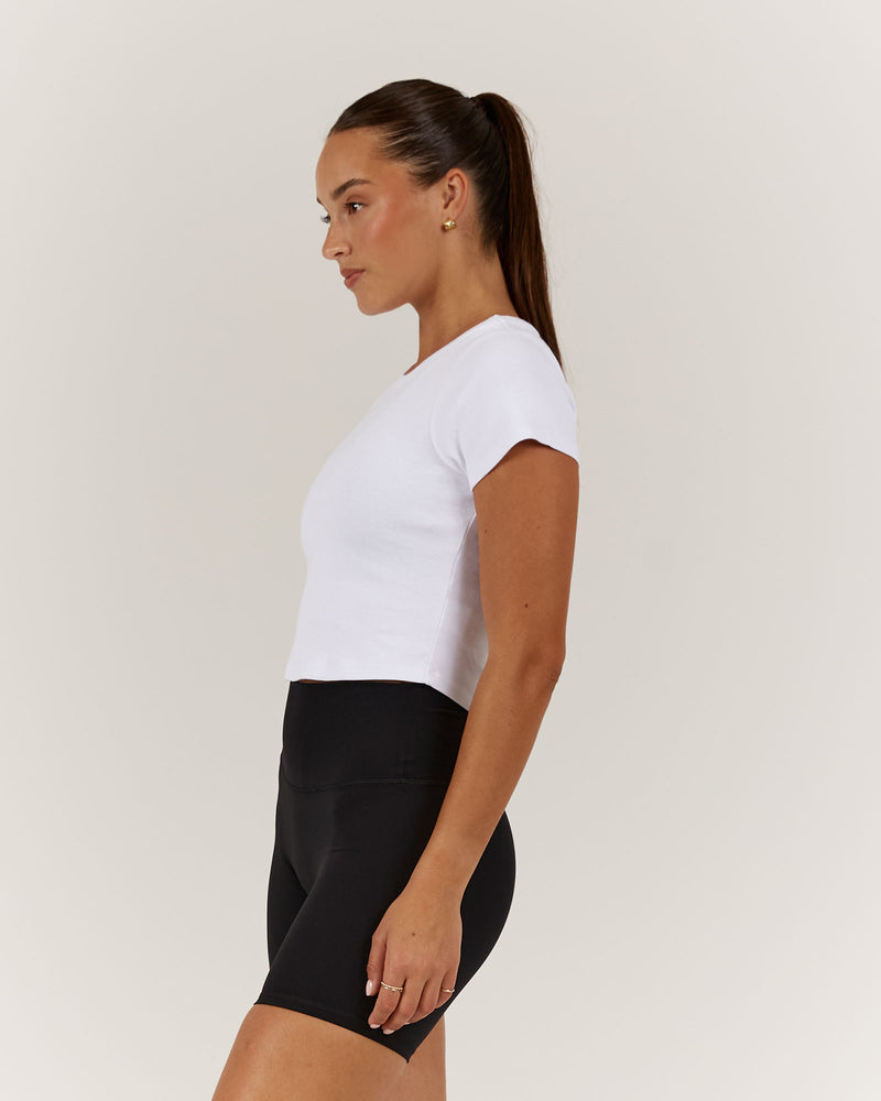 EMERSON CROP TEE - WHITE