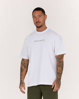 MENS HEAVY RELAXED TEE - WHITE ENDURO