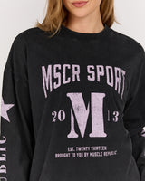 ESSENTIALS LONG SLEEVE TEE - FADED BLACK MSCR SPORT