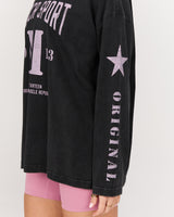 ESSENTIALS LONG SLEEVE TEE - FADED BLACK MSCR SPORT