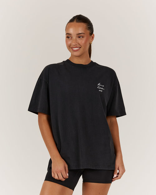 ESSENTIALS TOUR TEE - FADED BLACK