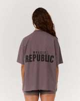 ESSENTIALS TEE - FADED NIGHTFALL BLOCKPRINT