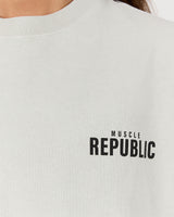 ESSENTIALS TEE - FADED SEASPRAY BLOCKPRINT