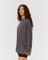 ESSENTIALS LONG SLEEVE TEE - FADED ONYX