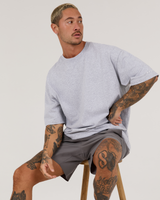 MEN'S OVERSIZED TEE - GREY MARLE SOLID