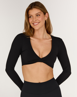 LUXE TAI LONG SLEEVE TOP - BLACK