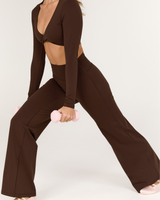 LUXE YIN WIDE LEG PANT - FONDANT