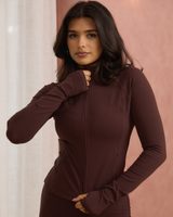 LUXE ZIP UP JACKET - FONDANT