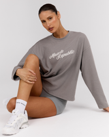 WAFFLE OVERSIZED LONG SLEEVE TEE - VAPOUR