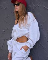 OVERSIZED ZIP UP HOODIE - SNOW GREY
