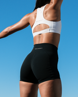 SCULPT BONDED WAIST MINI SHORTS - BLACK