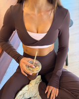LUXE TAI LONG SLEEVE TOP - FONDANT