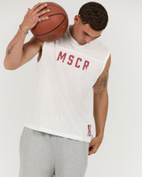 MENS MESH BOXY TANK - PORCELAIN SHOT CALLER